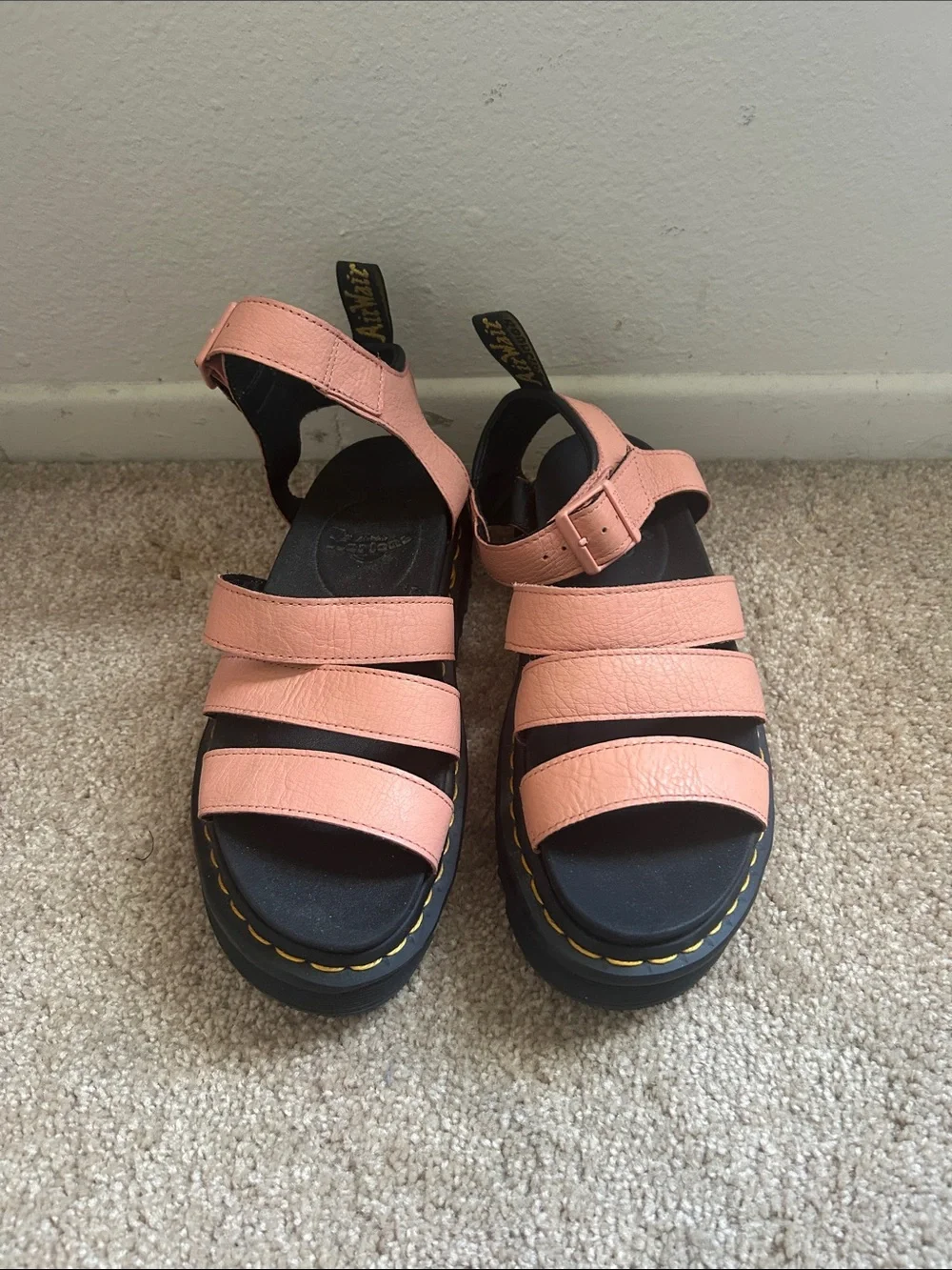 Dr. Martens Blair Platform Sandals in Peach